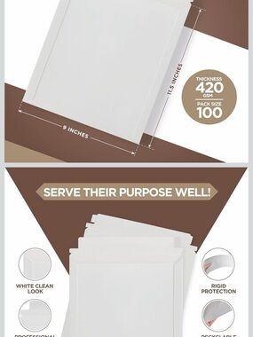 40 pack White cardboard rigid seal 9 x 11.5 mailers cd photos